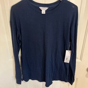 Liz Claiborne Deep Blue Top Size M NWT New Long Sleeve Basic Basics Classic